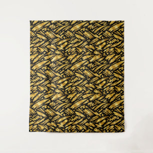 Goldfolie abstraktes Muster Wandteppich