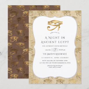 Goldfolie-Ägypten-Themenparty Einladung