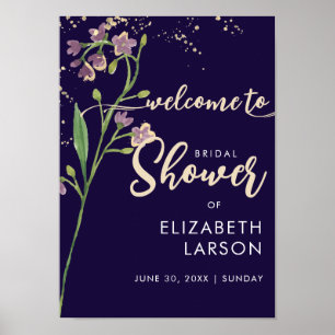 Goldfolie Aquarell Wildblumen Brautparty Poster