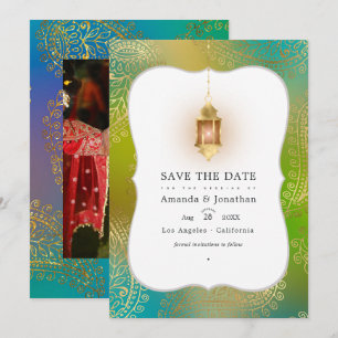 Goldfolie Arabische Bollywood Hochzeit Foto Speich Save The Date