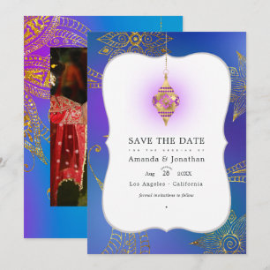 Goldfolie Arabische Bollywood Hochzeitsfoto Save The Date