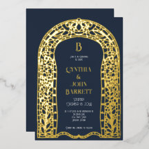 Goldfolie Art Deco Inspiriert Hochzeitseinladung