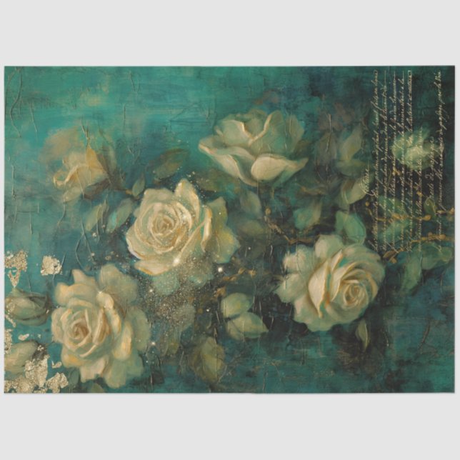 Goldfolie aus Rose Seidenpapier (Vorderseite)