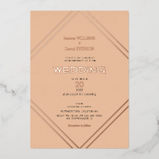 Goldfolie aus Terracotta und Rose Folieneinladung