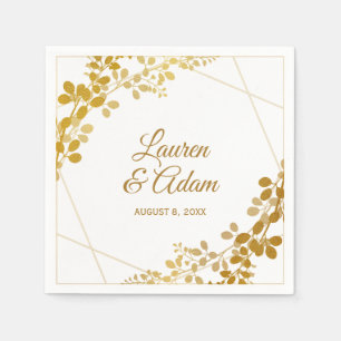 Goldfolie Baby's Breath oder Reben Hochzeitsservie Serviette