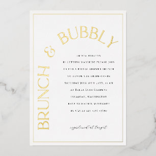 Goldfolie-Brunch- & Bubbly-Brautjungfern-Einladung Folieneinladung