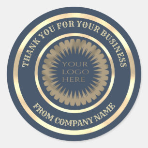 Goldfolie danke Firmenlogo Runder Aufkleber