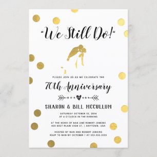 Goldfolie, die wir noch machen 70. Hochzeitstag Einladung