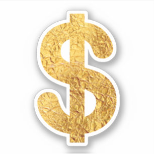 Goldfolie-Dollar-Symbol Aufkleber