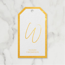 Goldfolie Einfach Minimalistisch Modernes Monogram Geschenkanhänger
