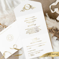 Goldfolie Elegant Monogram Wedding