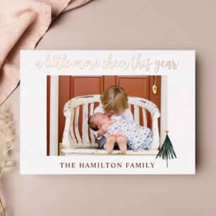 Goldfolie Elegante neue Baby-Foto-Weihnachtskarte Folieneinladung