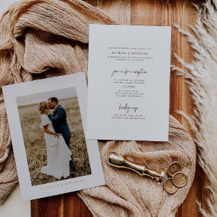 Goldfolie-Elopement-Hochzeitsankündigungsfoto Folieneinladung