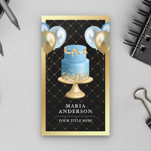 Goldfolie Fancy Blau Torten Ballons Eventplaner Visitenkarte