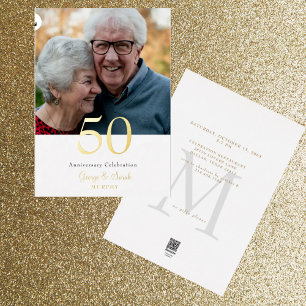 Goldfolie Foto Hochzeit Jubiläumsfeier Folieneinladung