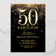 Goldfolie Fünfzig und Fantastisch 50. Geburtstagsf