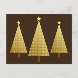 Goldfolie für moderne Weihnachtsbäume Feiertagspostkarte