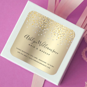 Goldfolie Glitzer Friseursalon-Make-up Künstler mo Quadratischer Aufkleber