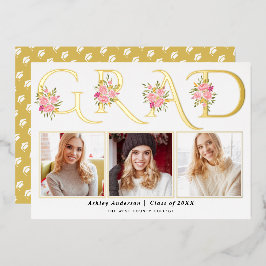 Goldfolie GRAD Rose Foto Abschluss Ankündigung
