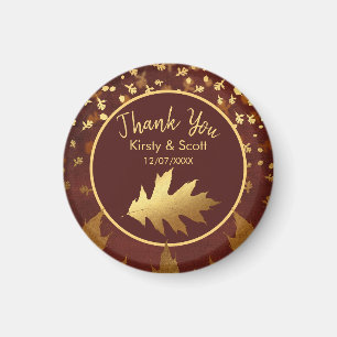 Goldfolie Herbstlaub Hochzeitsgunst Magnet