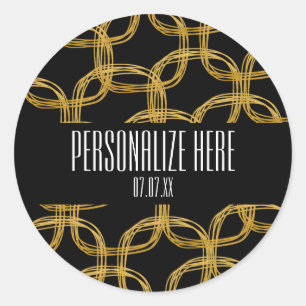 Goldfolie Kritzel Kreis Moderne Glamour Stickers