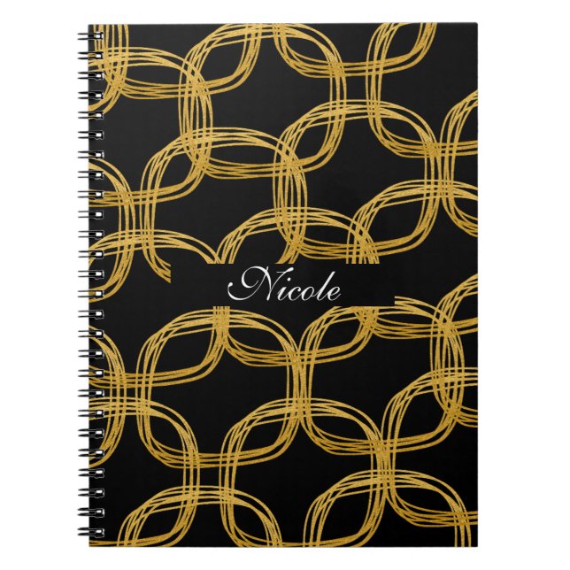 Goldfolie Kritzelkreis Modernes Notizbuch Journal Notizblock (Vorderseite)