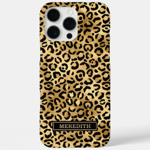 Goldfolie Leopardenprint Monogramm iPhone 16 Pro Max Hülle
