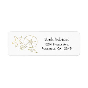 Goldfolie-Look Muscheln Chic Strand Elegant Weiß
