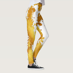 Goldfolie Luxus Paint Spritzer Splash Abstrakt Leggings