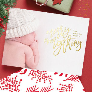 GOLDFOLIE Merry Everything Foto Folien Feiertagskarte