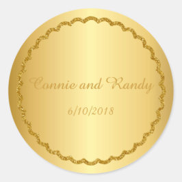Goldfolie Metallic Monogram Wedding Sticker