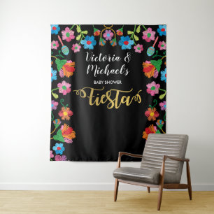 Goldfolie Mexican Fiesta Stickerei Hintergrund Wandteppich