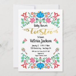 Goldfolie mexikanische Fiesta Babydusche Einladung