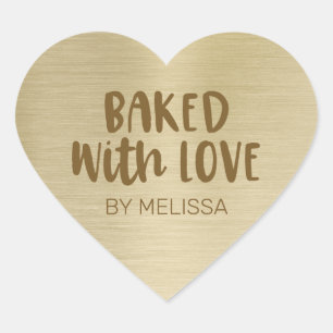 Goldfolie mit Liebe gebacken Sticker