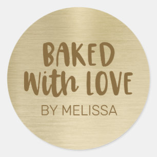 Goldfolie mit Liebe gebacken Sticker