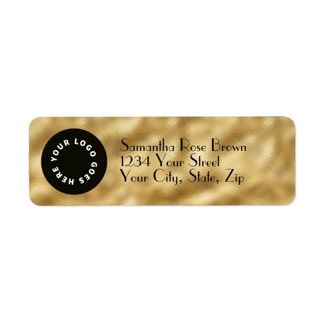 Goldfolie mit Logo-Rücksendeadresse (Vorne)