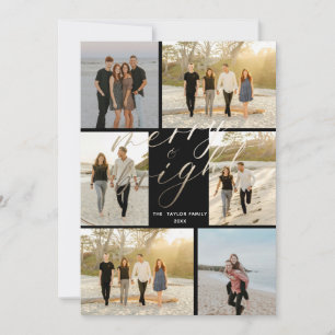 Goldfolie mit rosa Kariert Merry und Helle Feiertagskarte