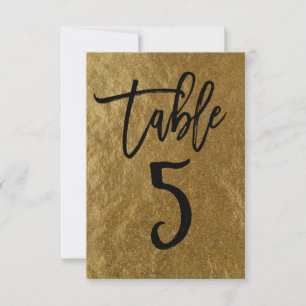 Goldfolie moderne Schrift Tischnummer 5