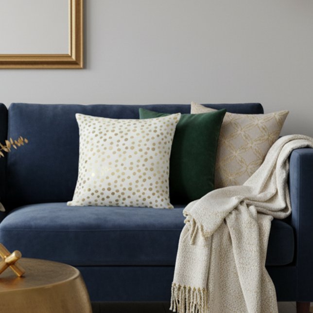 Goldfolie Moderner metallischer Polka-Dot Kissen (Von Creator hochgeladen)