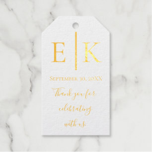 Goldfolie-Monogramm-Hochzeit-Dankeschön Geschenkanhänger