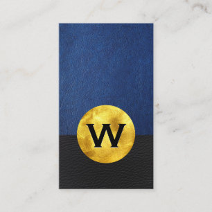 Goldfolie-Monogramm Leder-Farbblock Visitenkarte