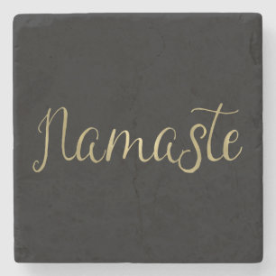 Goldfolie Namaste Steinuntersetzer