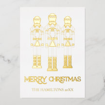 Goldfolie Nussknacker Weihnachtskarten