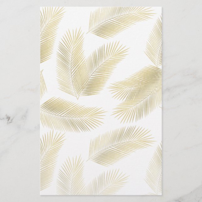 Goldfolie Palm Blätter Muster Briefpapier (Vorderseite)