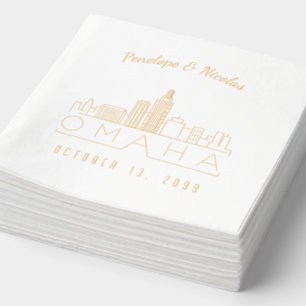 Goldfolie Personalisiert Omaha Wedding Napkins Servietten Mit Folie