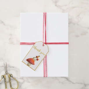 Goldfolie, Pilze & Bienen, Babydusche Geschenkanhänger