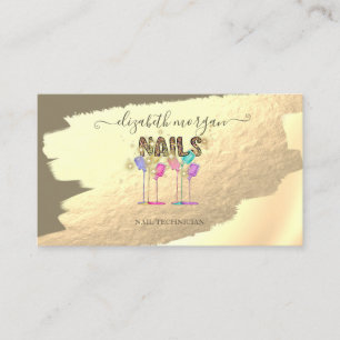 Goldfolie Pinselstrich Sparkle Nail Polnisch Visitenkarte