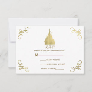 Goldfolie Prinzessinnen Schloss Bilderbuch RSVP Karte