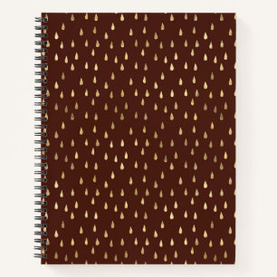 Goldfolie-Regentropfen-Muster-Notizbuch Notizbuch