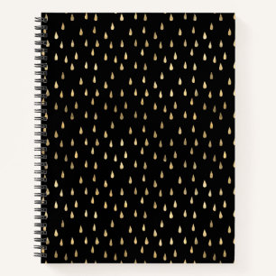 Goldfolie-Regentropfen-Muster-Notizbuch Notizbuch